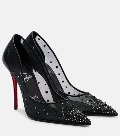 Christian Louboutin Christian Louboutin Miss Z 100 embellished mesh pumps