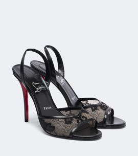 Christian Louboutin Christian Louboutin Miss Z lace-trimmed leather slingback sandals
