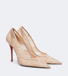 Christian Louboutin Christian Louboutin Miss Z leather-trimmed lace pumps
