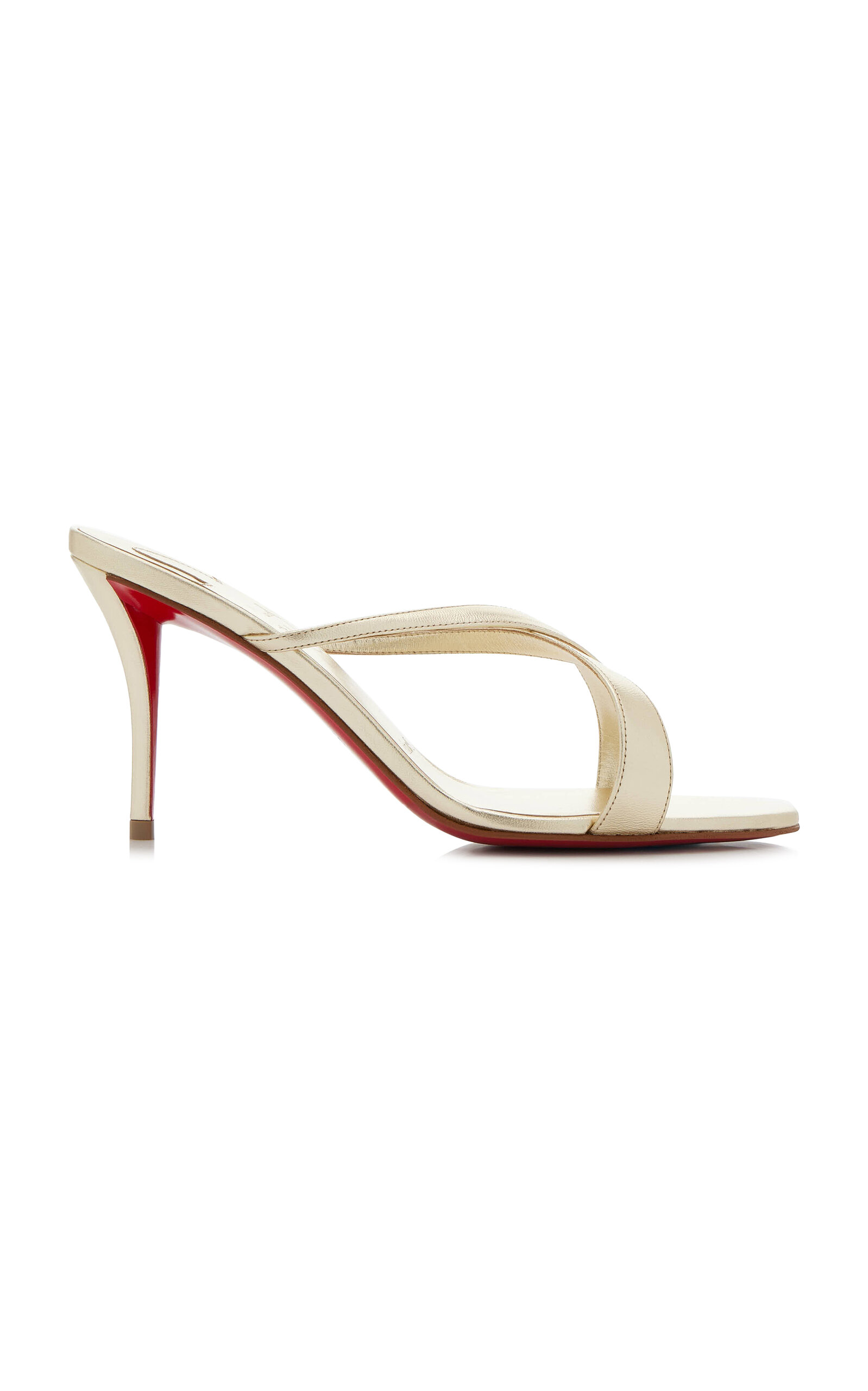 Christian Louboutin Christian Louboutin Mulazee Cross 80mm Metallic Leather Sandals