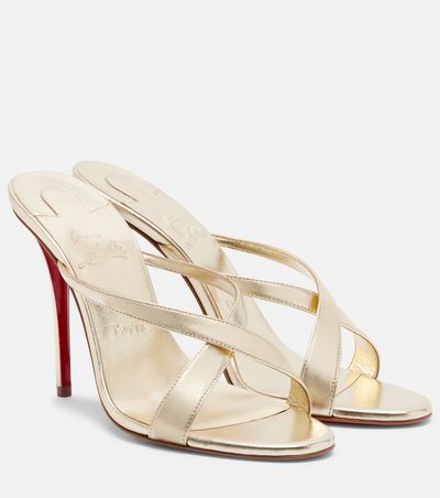 Christian Louboutin Christian Louboutin Mulazee Cross metallic leather sandals