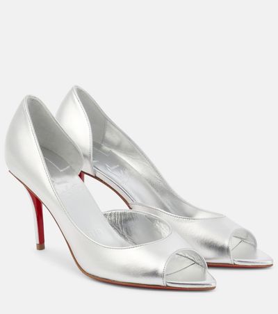 Christian Louboutin Christian Louboutin Open Apostropha 80 metallic leather pumps
