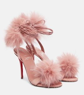 Christian Louboutin Christian Louboutin Patapompom 100 crêpe satin sandals