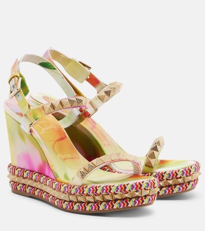Christian Louboutin Christian Louboutin Pyra Clou embellished espadrille wedges