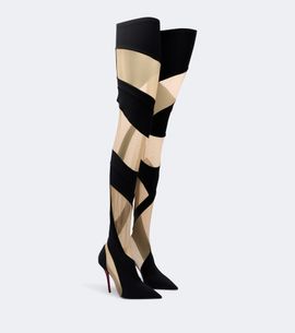 Christian Louboutin Christian Louboutin Zeetozee mesh-paneled over-the-knee boots