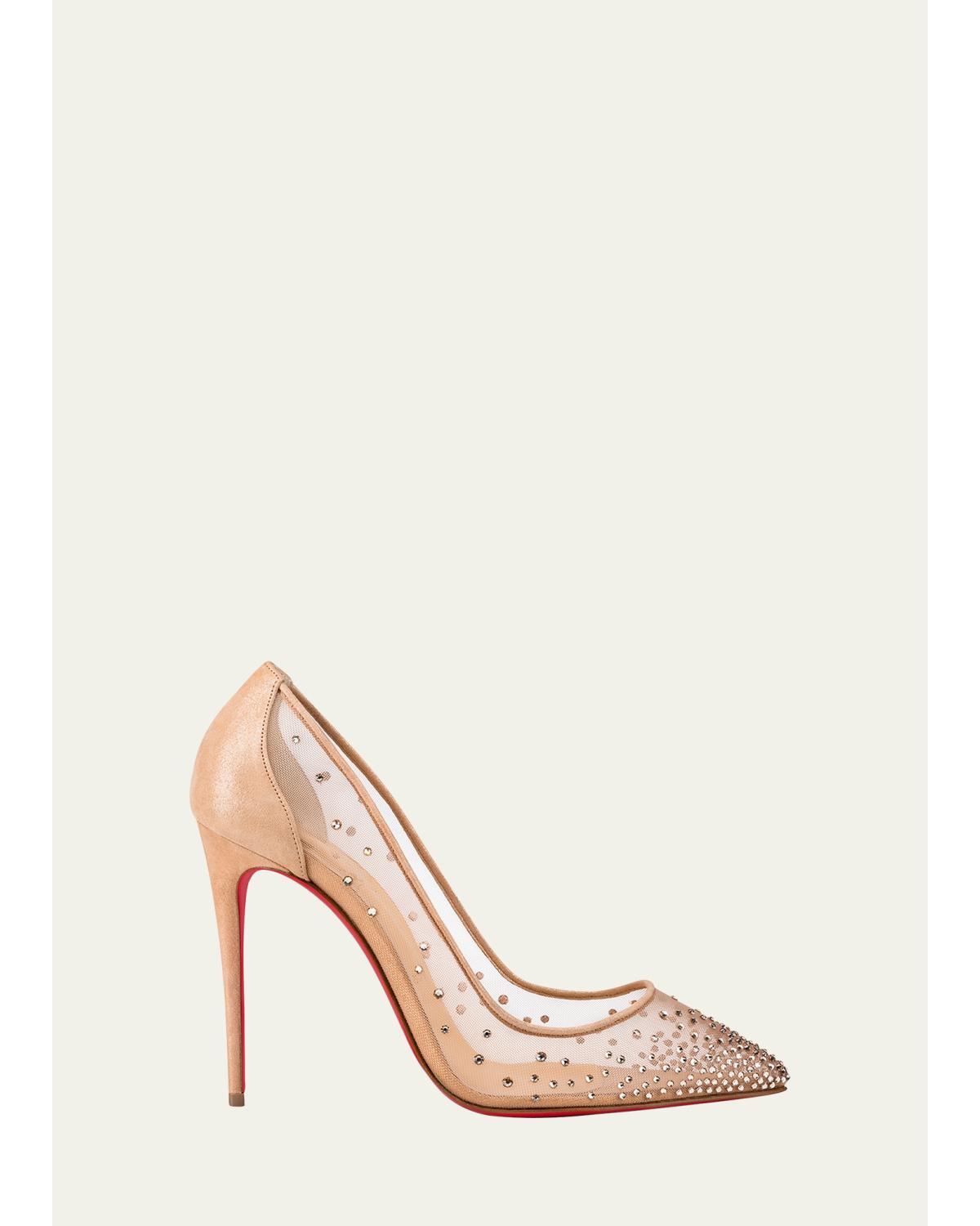 Christian Louboutin Follies 100mm Embellished Red Sole Pumps