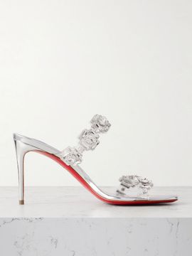 CHRISTIAN LOUBOUTIN Just Jewel 85 crystal-embellished PVC and leather sandals