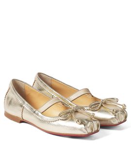 Christian Louboutin Kids Christian Louboutin Kids Baballet metallic leather ballet flats