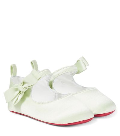 Christian Louboutin Kids Christian Louboutin Kids Baby Lou Babe crêpe satin ballet flats