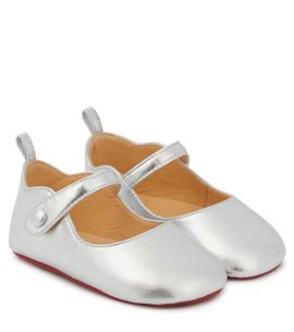 Christian Louboutin Kids Christian Louboutin Kids Baby Love Chick metallic leather ballet flats