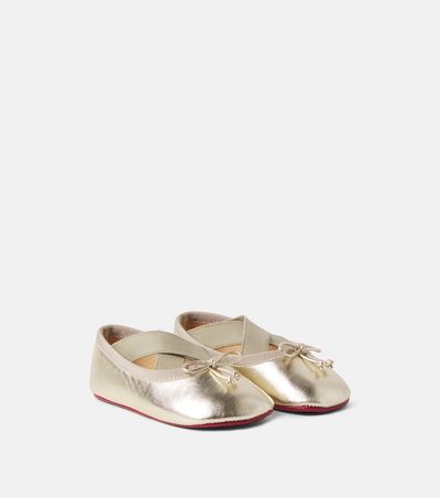 Christian Louboutin Kids Christian Louboutin Kids Baby Mini Cassiasticina leather ballet flats