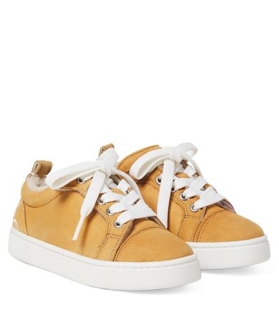 Christian Louboutin Kids Christian Louboutin Kids Funnyto shearling-lined suede sneakers