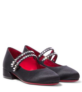 Christian Louboutin Kids Christian Louboutin Kids Jane Fille satin crêpe Mary Jane flats