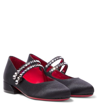 Christian Louboutin Kids Christian Louboutin Kids Jane Fille satin crêpe Mary Jane flats