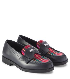 Christian Louboutin Kids Christian Louboutin Kids Mini Penny checked leather penny loafers