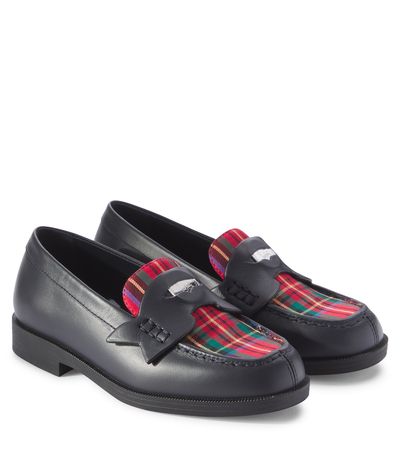 Christian Louboutin Kids Christian Louboutin Kids Mini Penny checked leather penny loafers