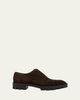 Christian Louboutin Men's Alpha Lion Suede Lug-Sole Slip-On Derby Shoes - 1