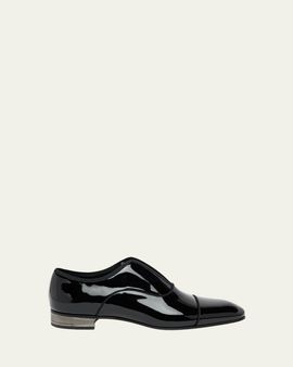 Christian Louboutin Men's Alphamale Galvin Patent Leather Cap-Toe Loafers