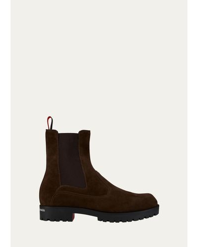 Christian Louboutin Men's Cavernos Leather Chelsea Boots