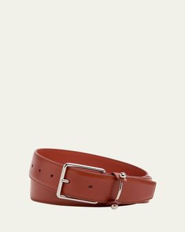 Christian Louboutin Men's Chambeliss Collar-Pin Smooth Leather Belt