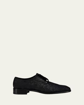 Christian Louboutin Men's Chambeliss Night Strass Jacquard Derby Shoes