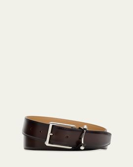 Christian Louboutin Men's Chambeliss Patinated Leather Belt