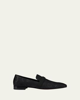 Christian Louboutin Men's Dandydeco Flat Jacquard Loafers