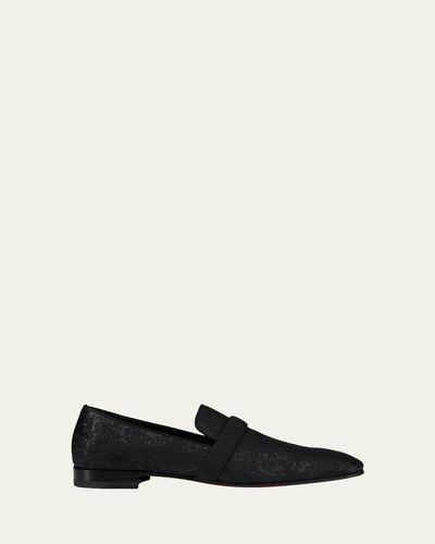 Christian Louboutin Men's Dandydeco Flat Jacquard Loafers