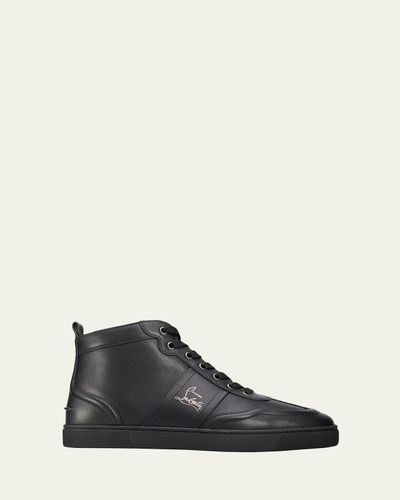 Christian Louboutin Men's Retero High-Top Sneakers in Leather