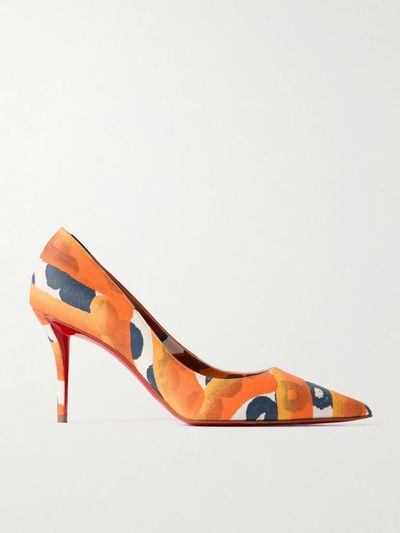 CHRISTIAN LOUBOUTIN Miss Z 80 printed faille pumps