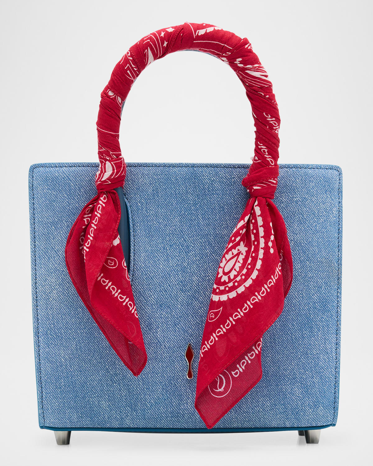 Christian Louboutin - Paloma Mini Bandana Top-Handle Bag in Cotton