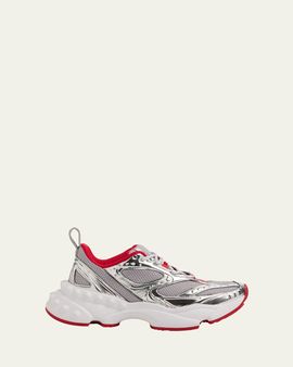 Christian Louboutin So Flo Mesh & Metallic Leather Runner Sneakers