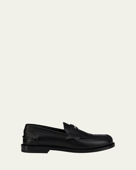 Christian Louboutin x Jaden Smith Men's Plato Leather Red-Sole Penny Loafers