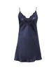 Christine Lingerie Women's Bijoux Lace-Trim Silk Chemise - 1