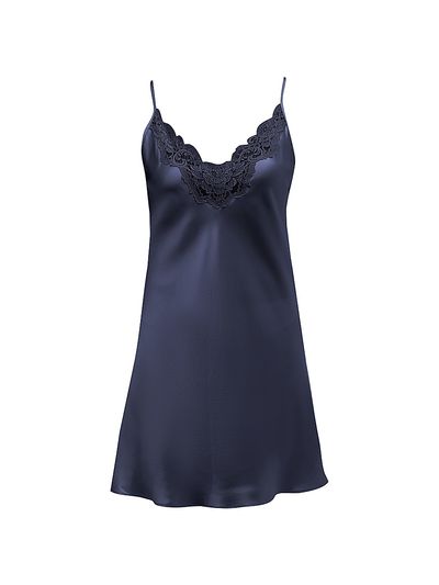 Christine Lingerie Women's Bijoux Lace-Trim Silk Chemise