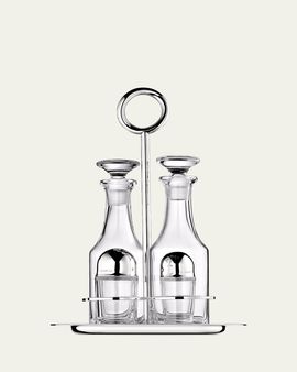 Christofle Vertigo Silver-Plated Oil & Vinegar Cruet Set with Stand