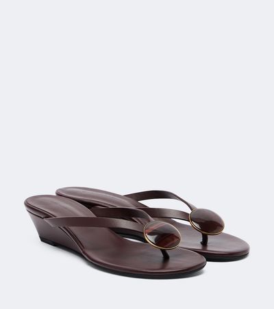 Christopher Esber Christopher Esber Aura Quartz leather wedge thong sandals