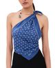 Christopher Esber Christopher Esber Bandana Scarf Tie Top Indigo Bandana Print - 1