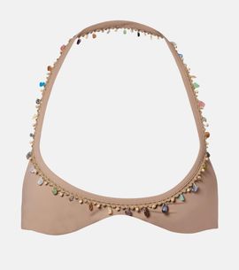 Christopher Esber Christopher Esber Beach Quartz Minuscule embellished bikini top