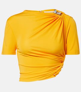 Christopher Esber Christopher Esber Bezel Quartz gathered jersey T-shirt