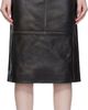 Christopher Esber Christopher Esber Black Burnished Eddie Leather Midi Skirt - 1