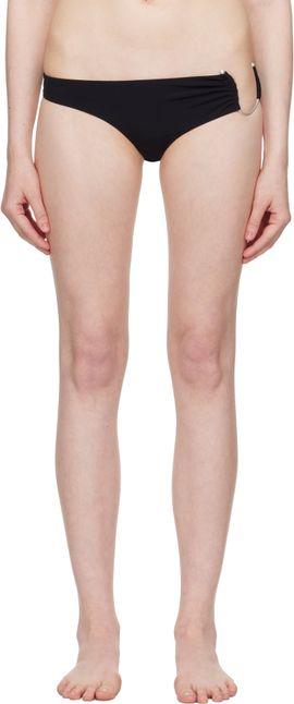 Christopher Esber Christopher Esber Black Ruched Crescent Side Bikini Bottom
