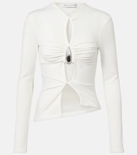 Christopher Esber Christopher Esber Cutout ribbed-knit jersey top