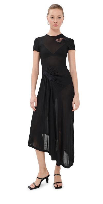 Christopher Esber Christopher Esber Delphin Lace Rib Tee Dress Black