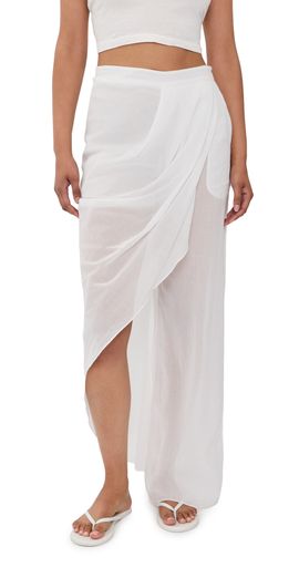 Christopher Esber Christopher Esber Draped Skirt Cotton Trousers White