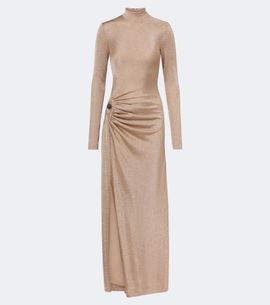 Christopher Esber Christopher Esber Embellished draped jersey lamé gown