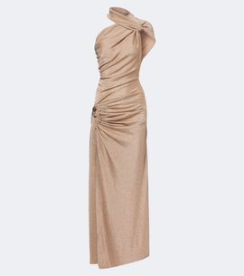 Christopher Esber Christopher Esber Embellished one-shoulder jersey lamé gown