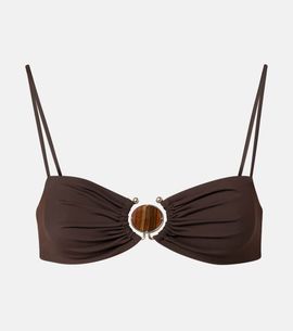 Christopher Esber Christopher Esber Embellished ring-detail bikini top