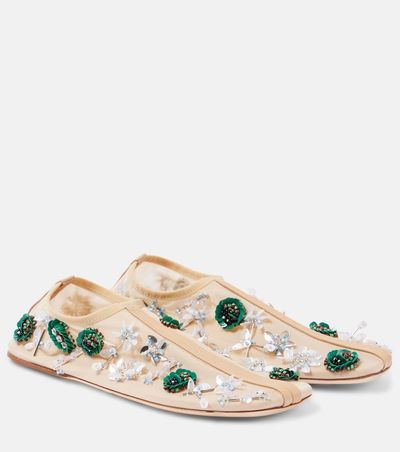 Christopher Esber Christopher Esber Embla embellished mesh ballet flats