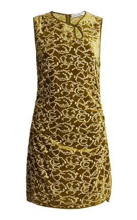 Christopher Esber Christopher Esber Embroidered Silk Velvet Loophole Mini Dress